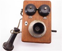 Antique "Western Electric" Oak Crank Wall Phone