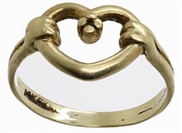 14K Gold Heart Shape Ring Size 5 1/2  2.2 Grams
