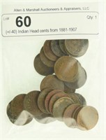 (+/-40) Indian Head cents from 1881-1907
