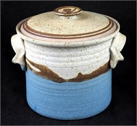 Vintage Hand Crafted Cookie Biscuit Jar Pottery
