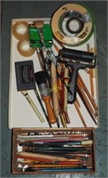 Vintage Pencils Drawing Brushes & Supplies Lot