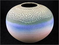 Rare Vintage Round Ceramic Signed Vase 10"