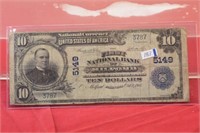 1092 National Currency Ten Dollar Note