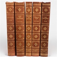 Five Leather Bound Philosopher Books