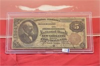 1882 Five Dollar National Currency