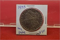 1893 Morgan Silver Dollar  VF semi key date