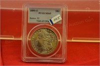 1899o slab Morgan Silver Dollar  PCGS MS65