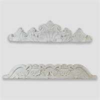 Two Ornate Victorian Marble Crests