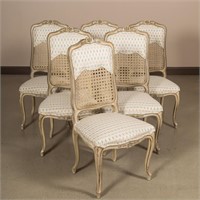 Group of Six Painted French Dining Chairs
