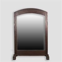 Large Free Standing Oak Mission Style Mirror