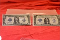 (2) 1923 One Dollar notes  Cons. #  very nice