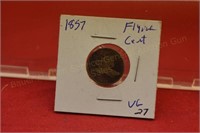 1857 Flying Eagle Cent  VG