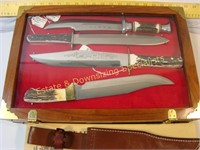 Cased Collection 4 Bowie Knives Case XX Bear MGC