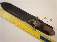 WWII US Issued Dagger in Leather Sheath Heavy Use