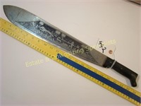 S&L Machete with Engraved Native American Hunt