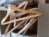 Box of wooden hangers