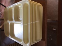 (10) Cream divided serving trays