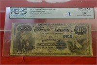1882 Ten Dollar National Bank Note "Danville, IL"