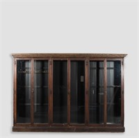 Six Door Oak Store Display Cabinet