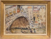 Rowland Henry Hill - Signed Watercolor of Venice
