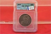 1832 slab Bust Half Dollar  ICG VF30