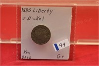 1885 Liberty V Nickel G+  key date
