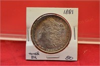 1881 Morgan Silver Dollar  BU toned