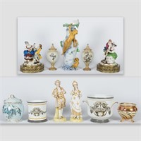 Group of 10 Items - Figures, Vase, Jar and Pots