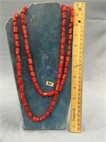 Approx. 50" necklace of chunk coral    (322)