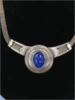 Vintage sterling silver and lapis necklace