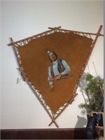 Painting of Red Cloud on leather