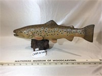Brown trout woodcarving