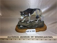 Woodcarving of a wolf