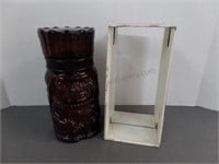 Vintage El Producto Amber Glass Indian Cigar Jar