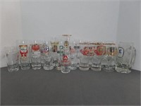 22 Vintage Foreign Label Beer Glass Collectibles