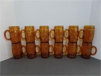 1776-1976 Bicentennial Amber Glass Beer Mug Set