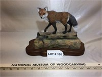 Woodcarving of a fox