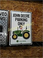 John Deere parking only tractor sign, new