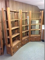 3 stained pine display shelves (3 TIMES THE MONEY)