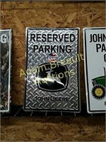 Reserved parking John Deere sign, new