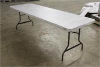 8FT FOLDING BANQUET TABLE, UNUSED FREIGHT DAMAGED