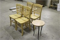 (4) MATCHING CHAIRS WITH 15" END TABLE