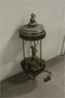VINTAGE OIL RAIN HANGING SWAG  LAMP WITH NUDE