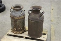 (2) MILK CANS, WITH LIDS