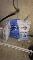 Three 40  pound bags of softener salt