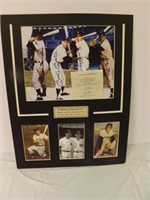 Autographed Baseball Photo-Mantle, Mays, Dimaggio