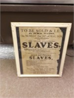 Early SLAVES Sale Poster Framed-1829