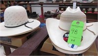 (4)  Mens Straw Hats Assorted Sizes