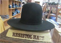 Resistol Mens 20X Black Felt Hat, Size 7 3/8 LO