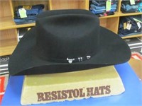 Resistol Mens s6X Black Felt Hat, Size 7 1/2 LO